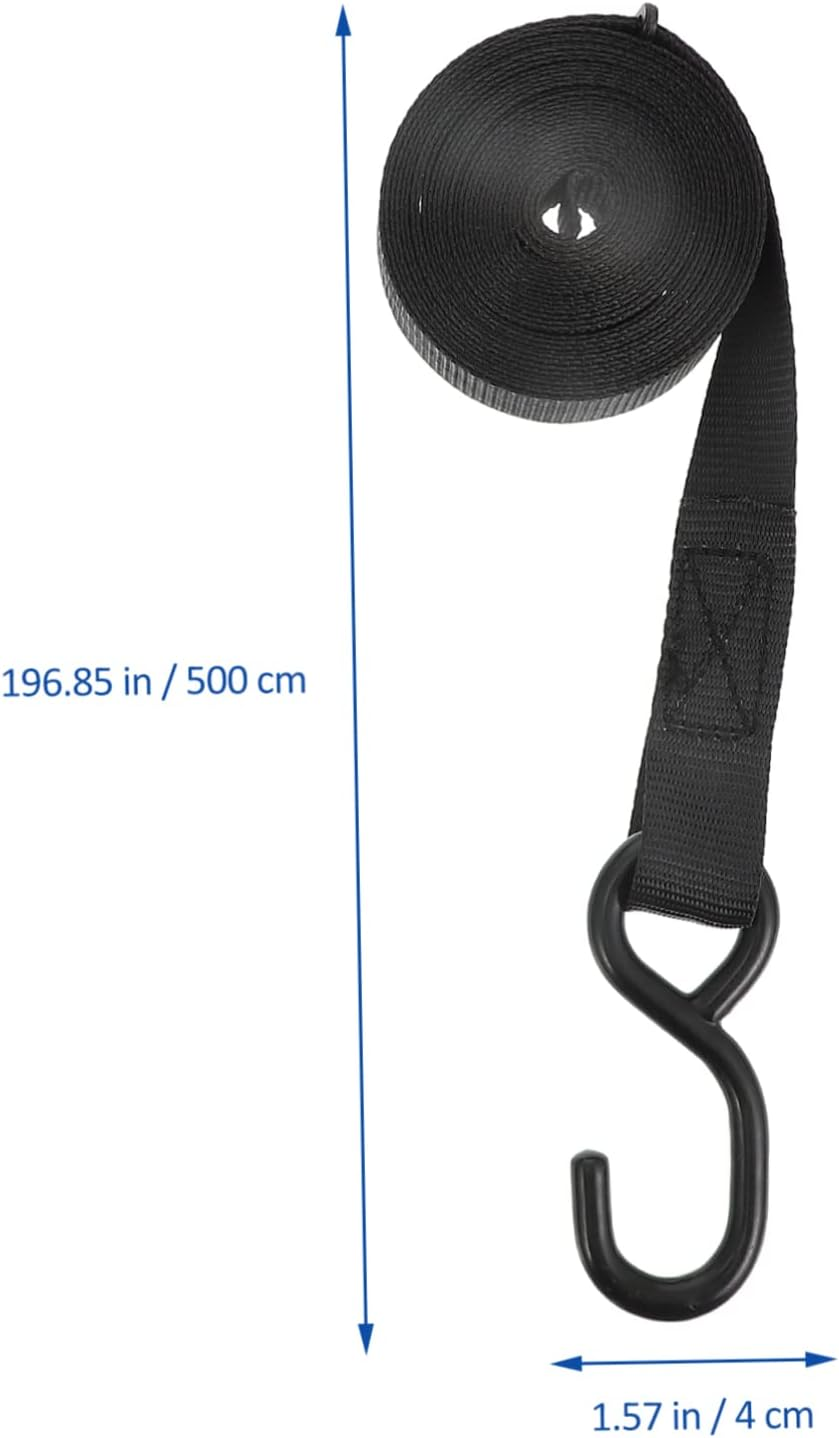 GLEAVI 2 Sets 25Mm Cargo Binding Belt Ratchet Straps Luggage Tightening Rope Car and Motorcycle Tie-Downs Black Sturdy Baggage Securing Straps for Travel and Transport image number 2