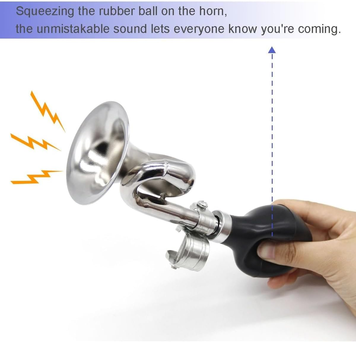 AIMALL Classical Bicycle Iron Air Horn - 6.88 Inch Length with 3.18 Inch Diameter, Weather-Resistant Stainless Steel, Easy Installation image number 6