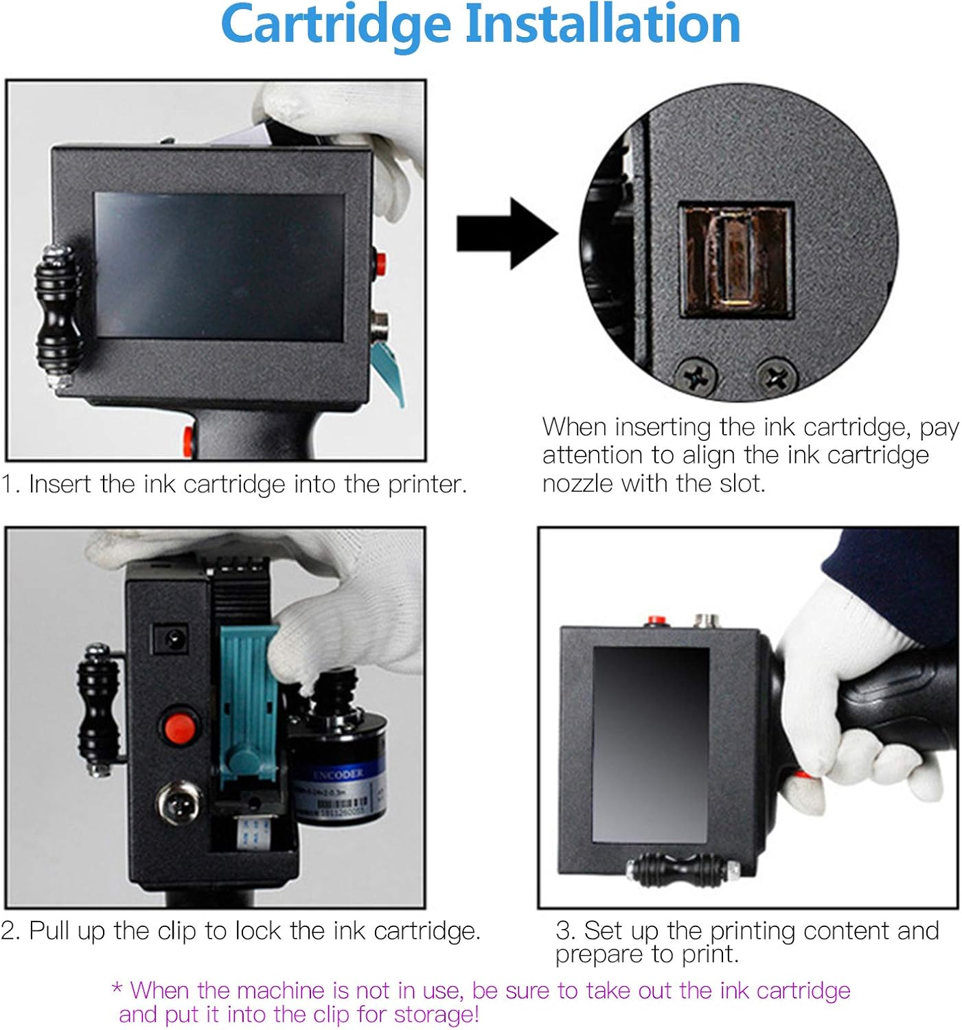 Ink Cartridge Replacement Quick-Drying 45Ml for MX3 M10 D10 Handheld Inkjet Printer(Yellow) - Green image number 3