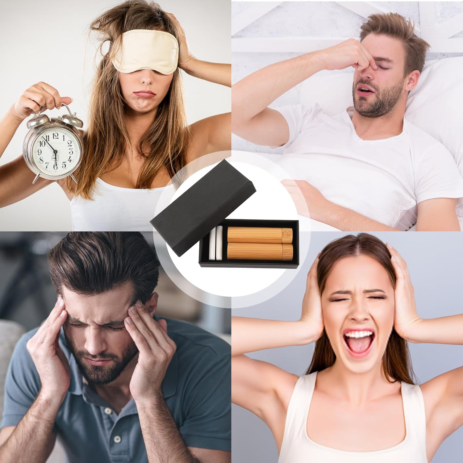 2 Pack Bamboo Nasal Inhaler Tubes with Cotton Wicks, Portable Personal Essential Oils Holder for Travel, Aromatherapy Diffusers, Waterless Diffuser Oil Diffuser Kit image number 3