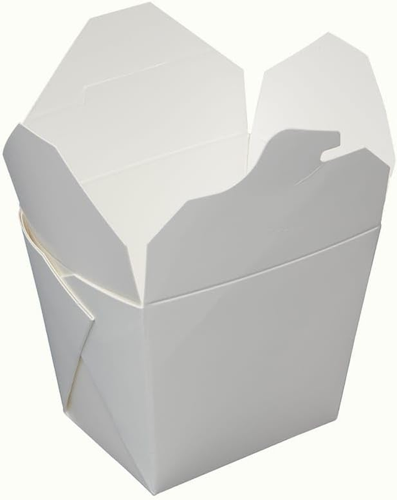 25Pcs, 26Oz /737Ml White Paper Square Noodle Box/Container - 82 &times; 68 &times; 103 Mm, for Hot and Cold Food