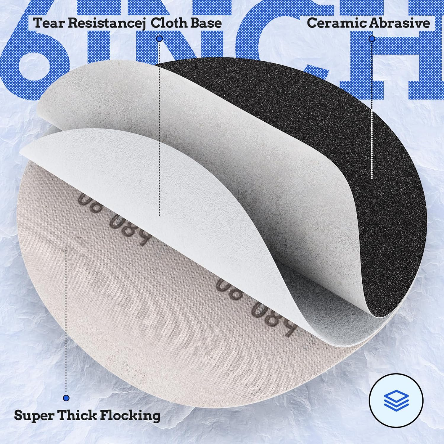 6 Inch No Hole Sanding Discs 800 Grit 30Pcs, Wet Dry Orbital Sander Hook and Loop Sandpaper Disc, Best for Metal,Automotive Polishing image number 1