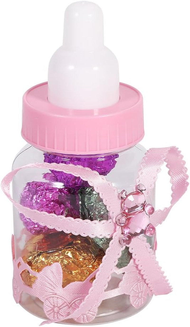 Candy Chocolate Bottle Baby 2 Colors 50Pcs Sweet Candy Box Shower Party Gift Decoration for Kids Birthday (Lizealuckytk9Ftz-01)