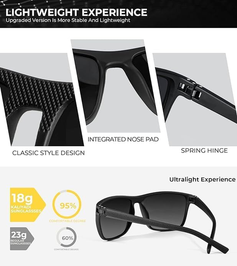 3 Pack Polarized Sunglasses for Men Lightweight Sun Glasses with UV Protection for Driving Fishing Golf image number 2