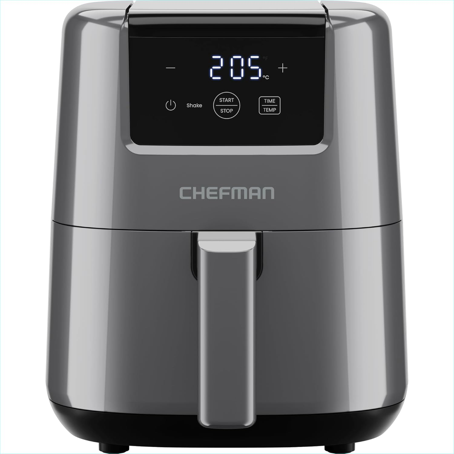 Chefman 2 Litre Mini Air Fryer, Space-Saving Air Fryer, Non-Stick Coating and Dishwasher Safe, Quick and Easy Meals, with Digital Timer and Shake Reminder, Grey image number 3