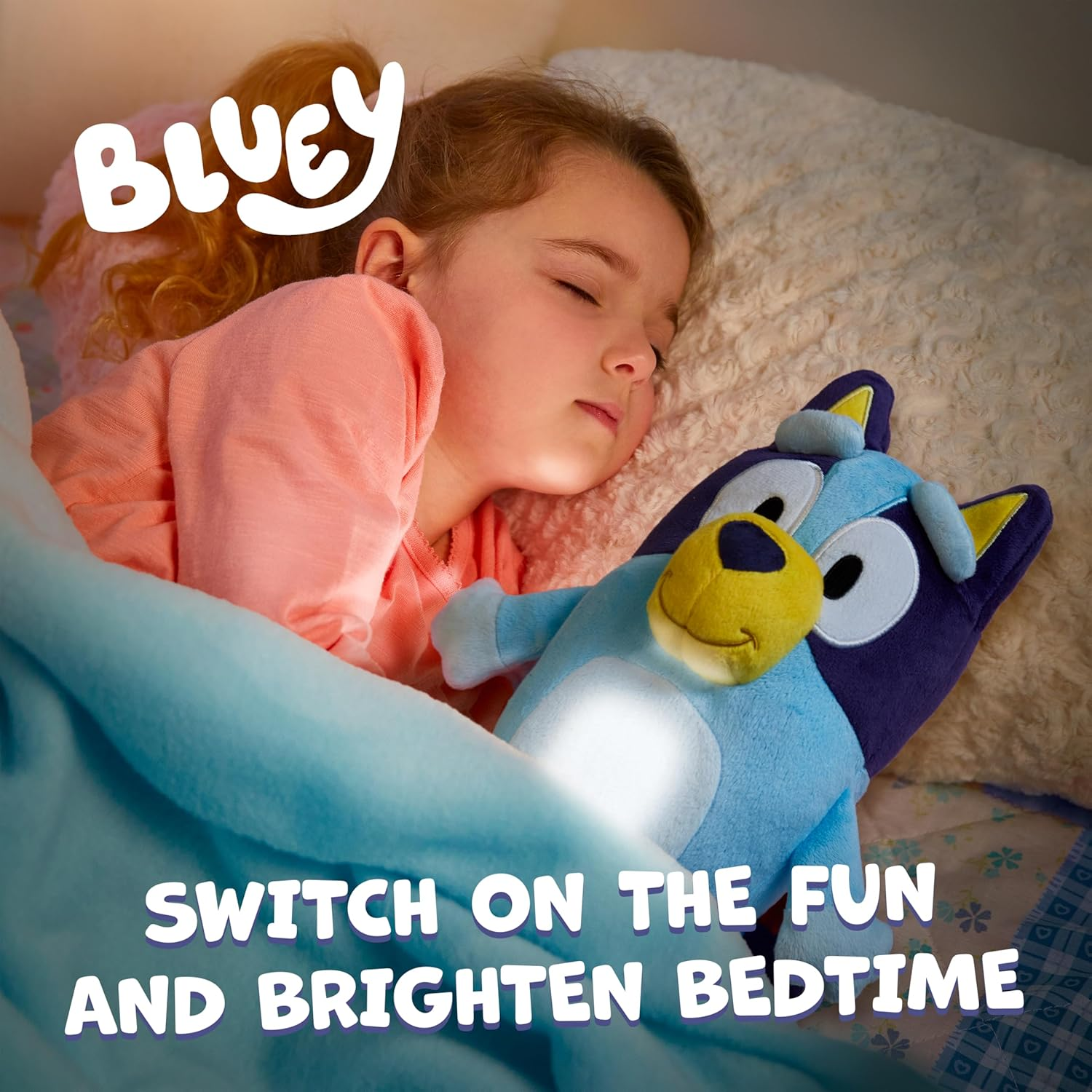Goglow Bluey Bedtime Goglow Pal Official Bluey Cuddly Soft Toy 2 in 1 Plush and LED Nightlight Sleep Aid Comforter with Automatic 10 Minute Shut off Multicolor 14337.AF0.0000 image number 1