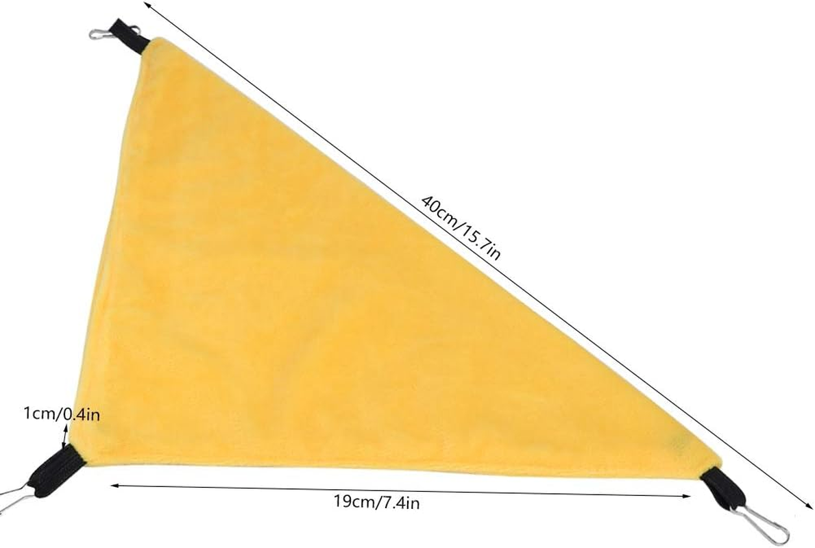 Haofy Small Pet Hammock Triangle Pet Cage Hammock, for Hamster Squirrel Sugar Glider Guinea Pig Mice Rats Birds, with Premium Material, Suitable for Small Animals, Easy to Install, (Yellow) image number 6