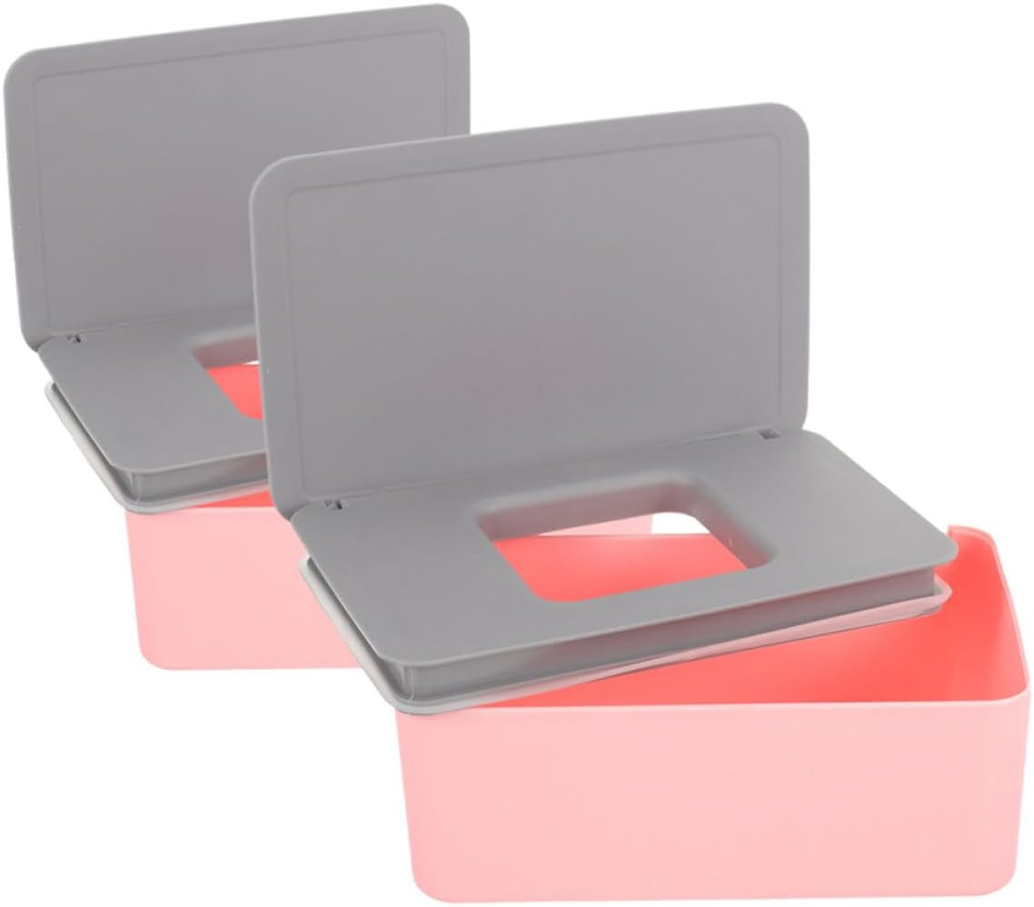 2Pcs Boy Girl Wipes Case Portable Wet Tissue Box Refillable Containers Sealed Travel Wipe Holder Aesthetic Design for Home Go image number 3