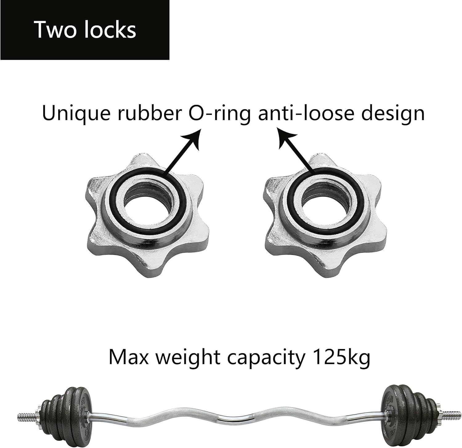 PROIRON Curl Bar Super EZ Bar 25.4Mm Dumbbell Bar 47 Inches Standard Bar with Spinlock Collars 1200Mm - A-Ez Bar image number 3