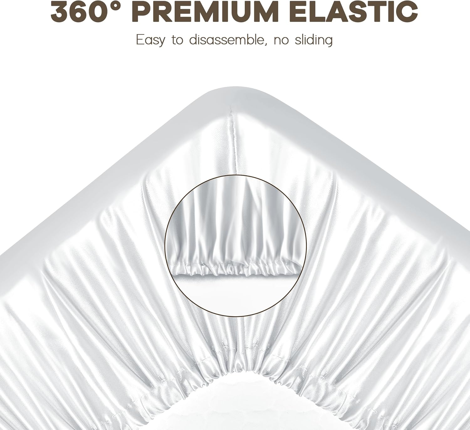 Pro Goleem 2 Pack Satin Soft Crib Sheet Silky Baby Mattress Sheet White and Gray Unisex 52&rsquo;&rsquo;X28&rsquo;&rsquo;X8&rsquo;&rsquo; Fitted Sheet