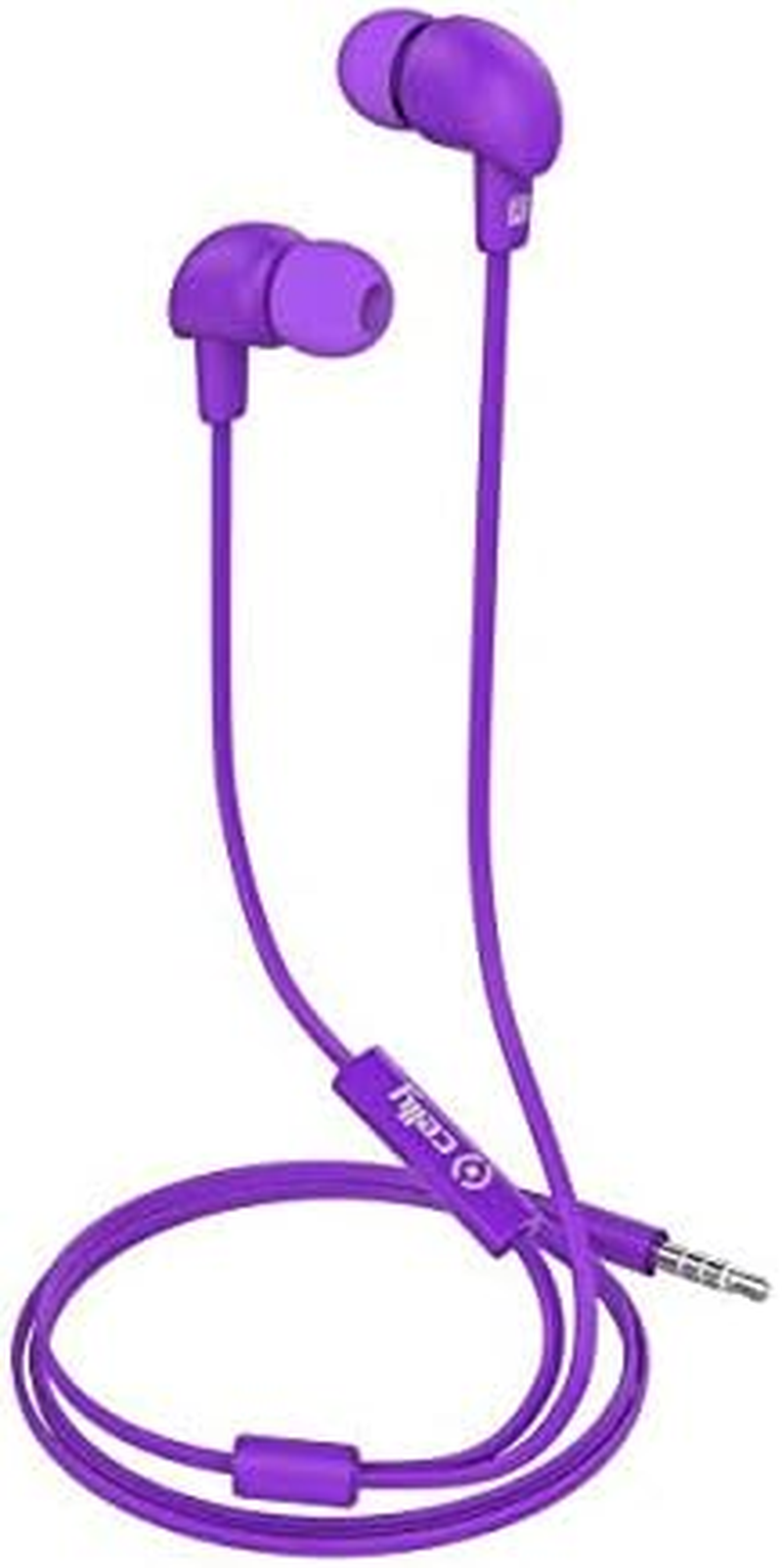 Celly-Stereo Headphones 3.5 Mm Flat Cable Purple