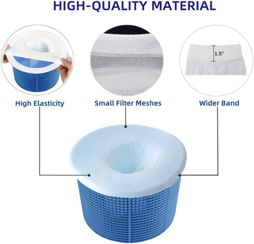 Bysameyee 30-Pack of Pool Skimmer Socks, Filter Pool & Spa Savers for Baskets Net and Skimmers to Protect Your Inground or above Ground Pool, Skimmers Clean Debris and Leaves image number 6