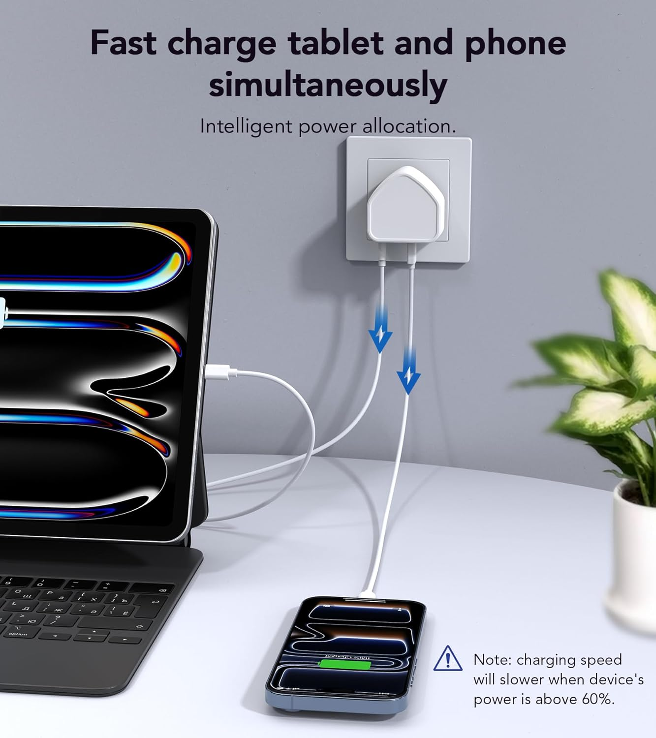 USB C Charger Block, 40W 4 Port PD + QC USB C Wall Charger Plug Power Adaptor Multiport Type C Fast Charging Block Cube Brick for Apple Iphone 17 16 15 14 13 12 11 Pro Max XR XS, Ipad Pro, Samsung image number 4