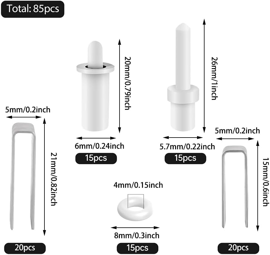 85 Pcs Shutter Repair Kit, Plantation Shutter Repair Tool Set,Shutter Fasteners,Repair Plantation Shutters Tool Kit with Shutter Repair Spring Pins,U-Shape Shutter Louvers Staples image number 3