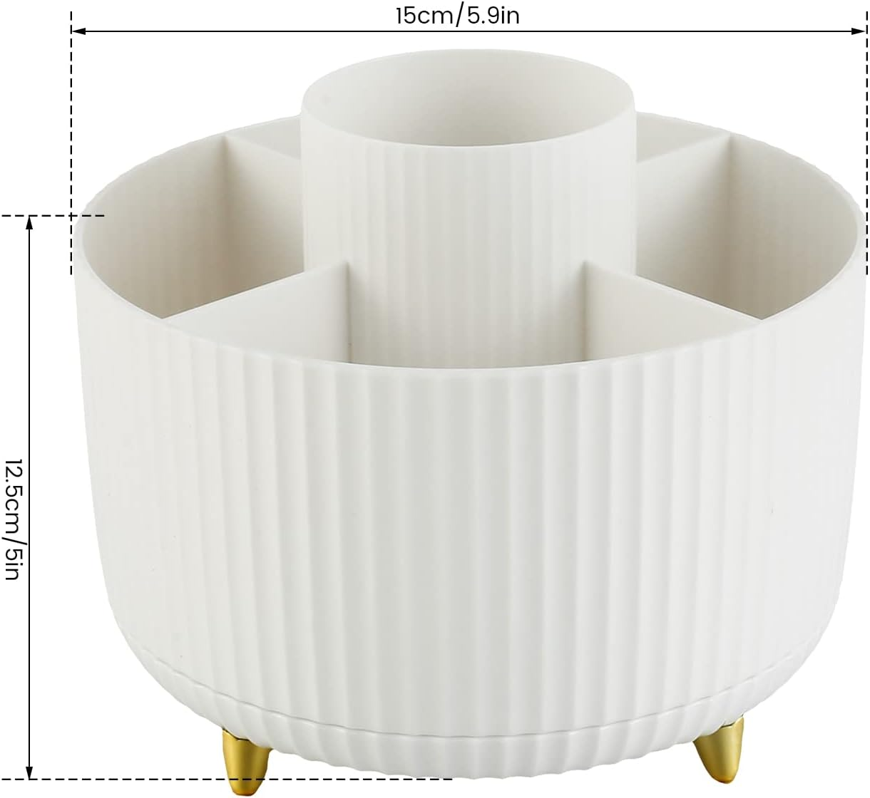 Desk Pencil Pen Holder, 5 Slots 360&deg; Degree Rotating Pen Organizer, Desktop Storage Pen Organizers for Desk Storage Stationery Supplies Pencil Cup Desk Accessories for Office School Home Art Supply