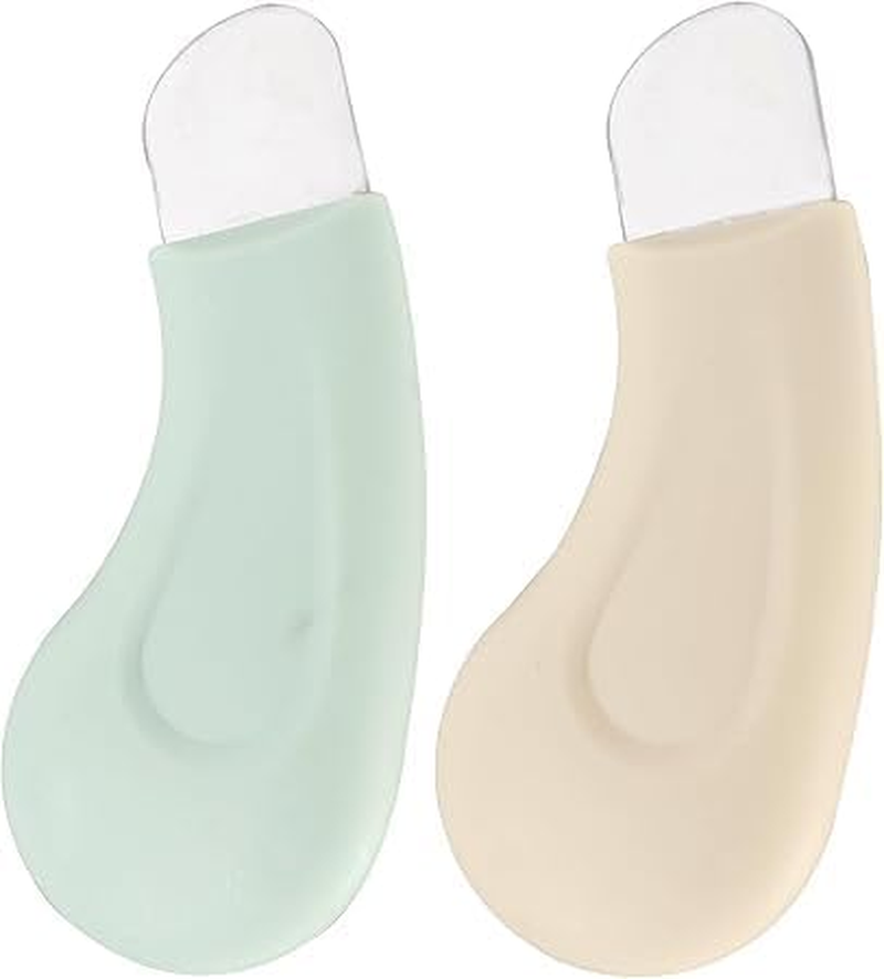 Ksngtixe 2 Pack Blackhead Remover Tool Set - Stainless Steel Pore Cleaner with Silicone Handle, Gentle Nose Blackhead Extractor for Deep Cleansing, Unisex Skin Care Tools for Men & Women (Beige & Green) image number 3