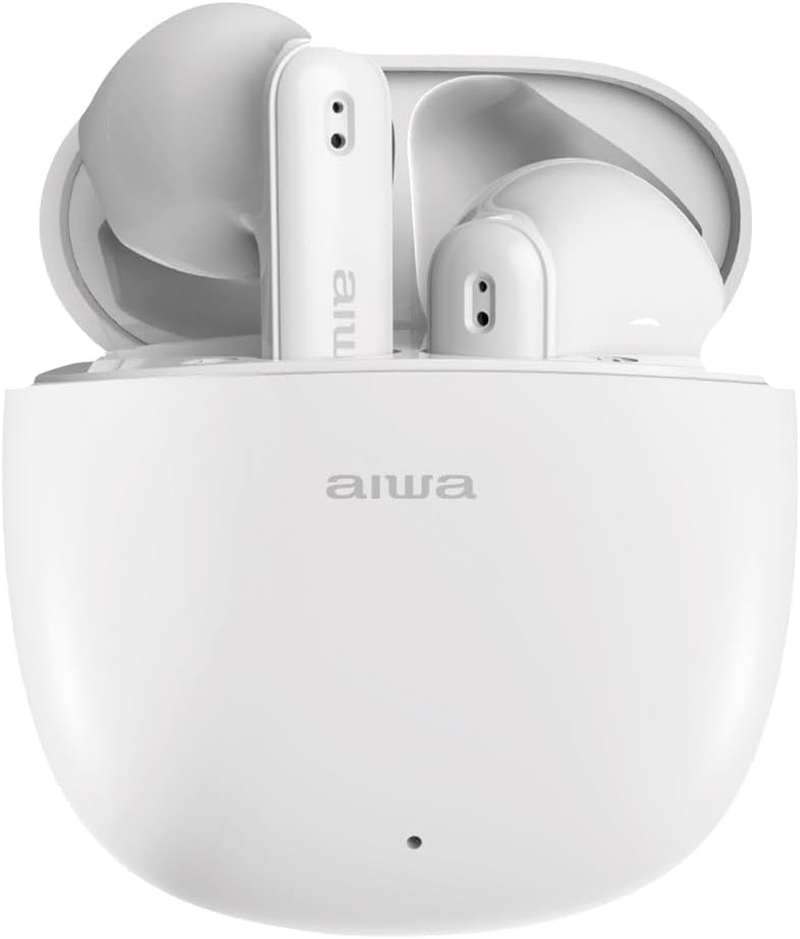 Aiwa In-Ear Buds with Stem True Wireless Earbuds, 4H+8H Battery Life, White AWCB2-WHT