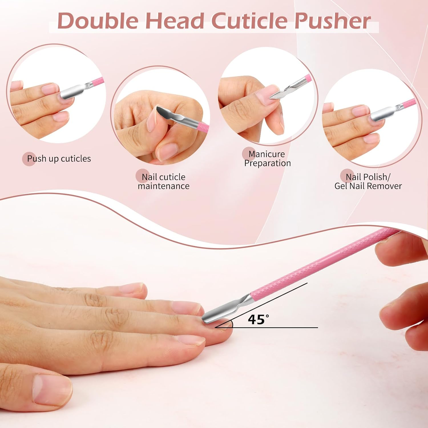 Manicure Set Women Nail Care Kit for Women Nail File Kit Manicure Pedicure Tools Cuticle Kit Nail Kit with Nail Clippers Cuticle Trimmer Pusher Glass Nail Files and Buffers Cuticle Set with Case image number 2