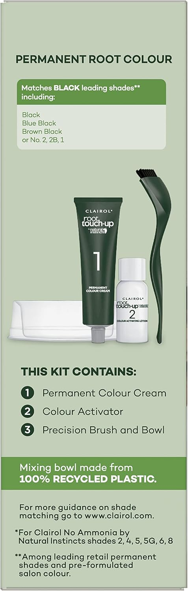 Clairol Root Touch up Natural Instincts 2 BLACK, 100% Grey Coverage, Naturally Blended Roots, 0% Ammonia, Permanent Root Colour - 4 Dark Brown image number 5