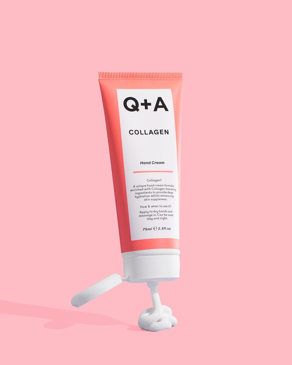 Q+A Collagen Hand Cream, Nourishing & Hydrating with Vegetable Collagen, Sugar Complex & Hematite, Golden Pear & Grape Scent, Vegan & Cruelty-Free, Recycled Packaging, Anti-Ageing Moisturiser, 75Ml image number 6
