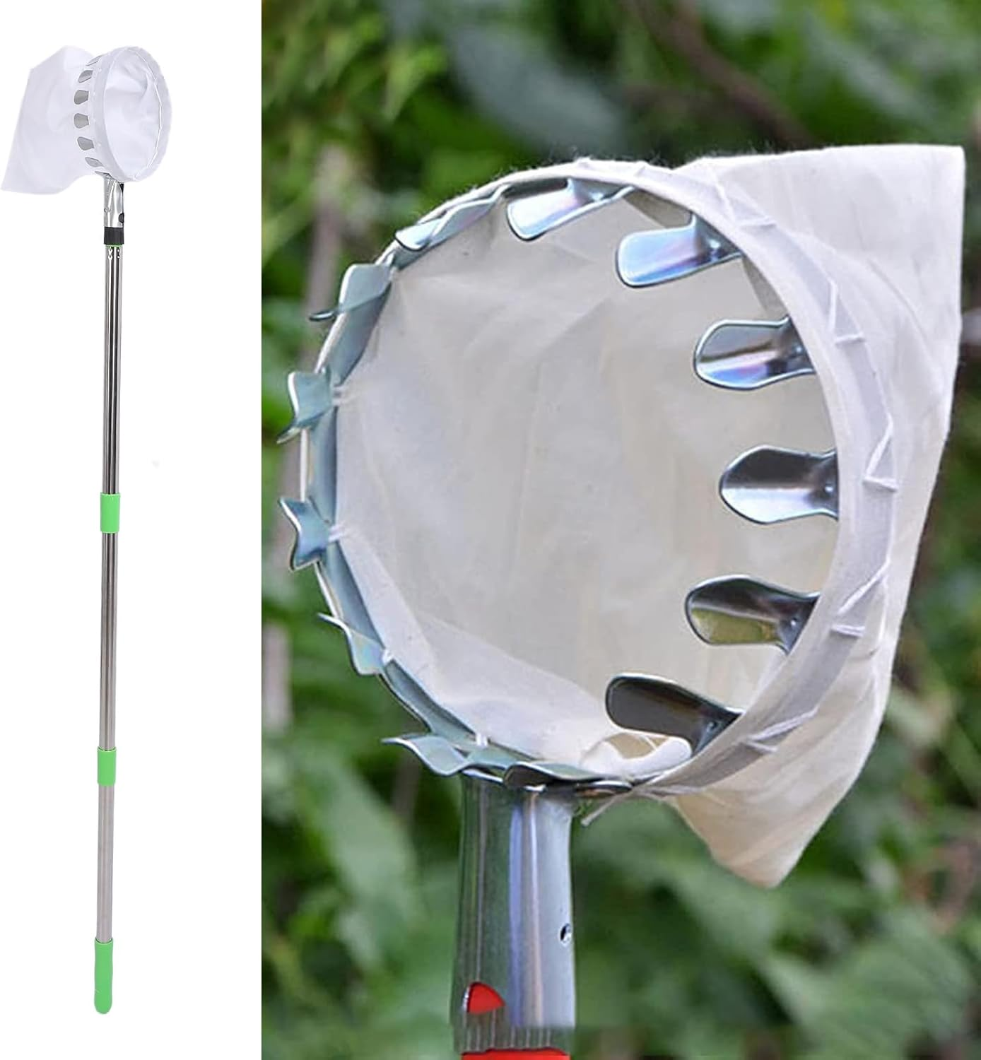 Fruit Picker Tool, Fruit Picking Harvester with 4.2M Telescopic Extendable Pole and Non Slip Grip Handle, Fruit Picking Equipment for Apple Pear Lemon Orange Harvesting image number 3