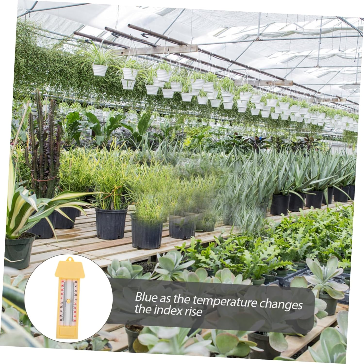 Maximum and Minimum Indoor Thermometer Celsius and Fahrenheit, Digital Temperature Monitor for Greenhouse and Indoor Use, Glass Wall-Mounted Hygrometer for Garden and Farming image number 2