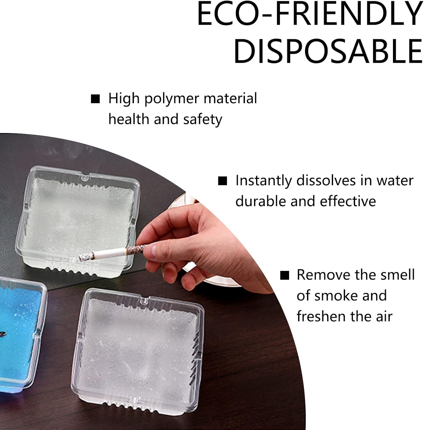 Disposable Ashtrays with Ash Absorbing Balm,30Pcs Disposable Ashtray with Sand, Small Portative Ash Holder for Quickly Extinguish Cigarette,Reduce Ash Raising,Ashtray Outdoor(White) - Blue image number 1