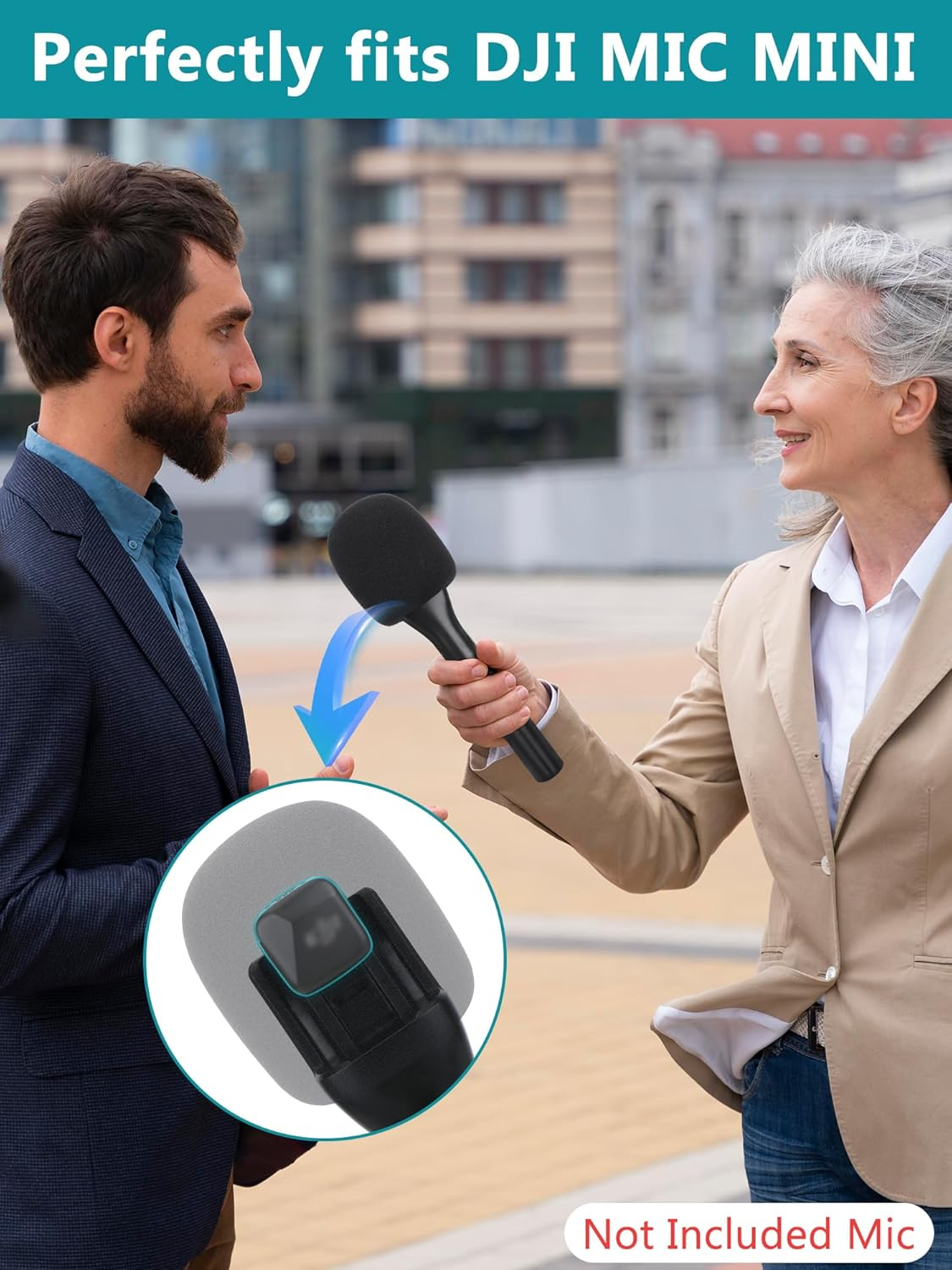 YOUSHARES Mic Holder for DJI Mic Mini, Handheld Interview Microphone Stand for DJI Mini Mic, Handle Adapter for Wireless Lavalier Microphone for Live Streaming, Vlogging, Etc image number 5