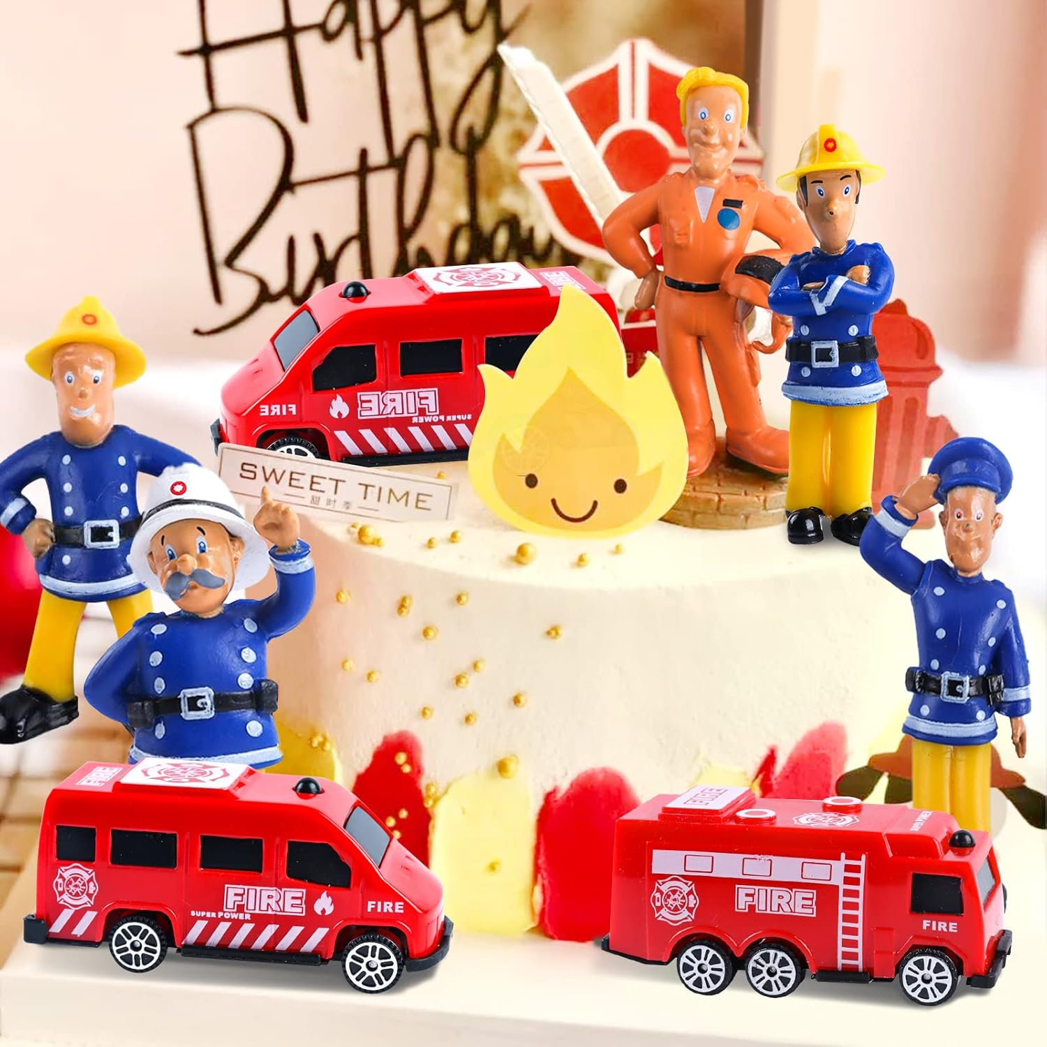 Fireman Sam Cake Decoration Set - Figures, Toppers, Birthday Accessories