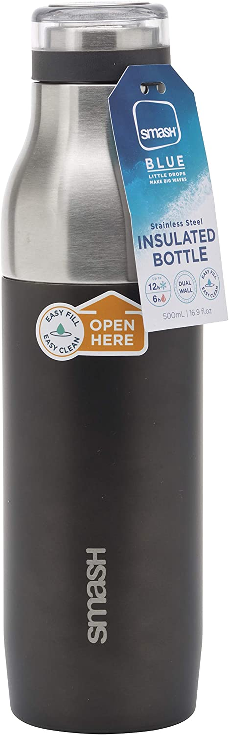Smash Stainless Steel 500Ml Water Bottle, Sage