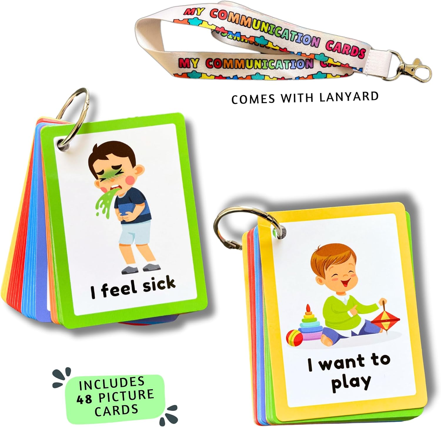 Communication Cards for Non Verbal Children and Adults, Autism Special Needs Visual Communication Aid Flash Cards image number 3