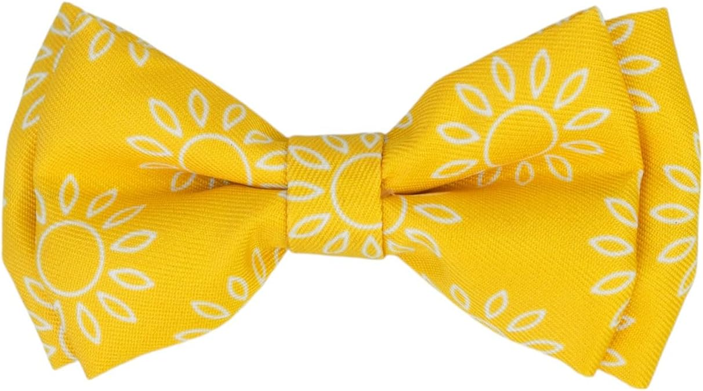 Dan & Sam Wild Sunflower Bowtie, Vibrant Yellow Floral Design, Adds Style to Everyday Pet Looks, Ideal for Walks or Special Moments, Easy to Attach, Secure Collar Threading, Matching Accessories image number 1
