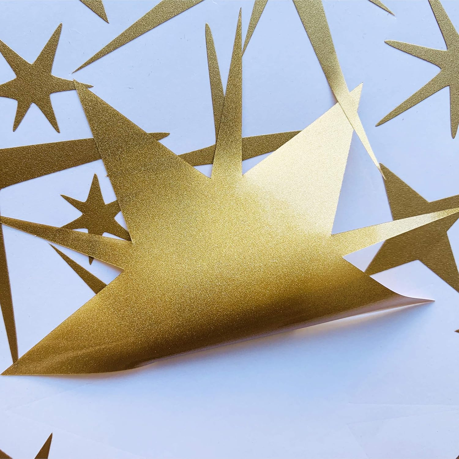 Sparkle Decals Star Decals, Nursery Wall Decal, Kids Room Decor, Star Wall Decor, Sparkle Wall Art, Baby Room Star Wall Sticker Peel&Stick Removable Decals (Vintage Gold) - Gold image number 6