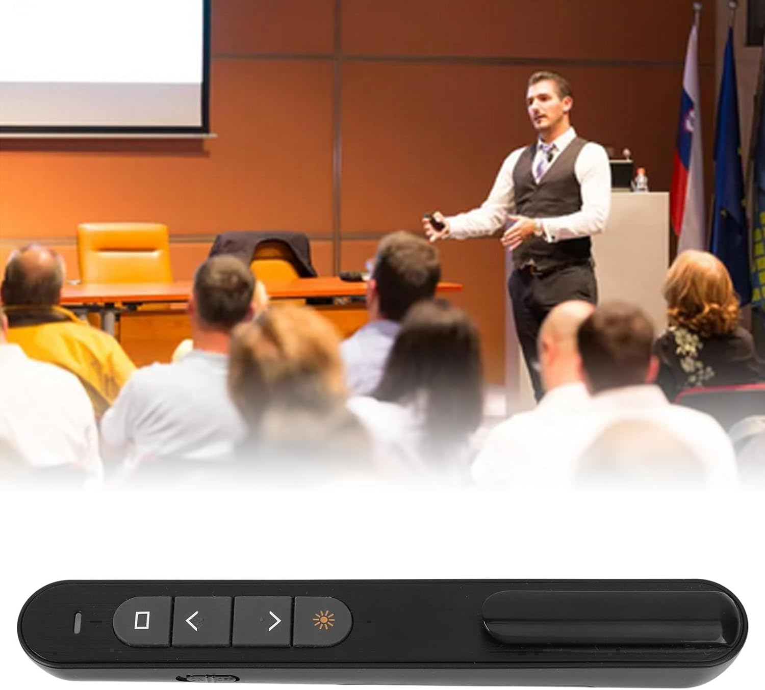 Wireless Presenter Remote Control, Portable PPT Clicker with Infrared Electronic Pen, Computer Volume Control, for Classroom Office image number 3