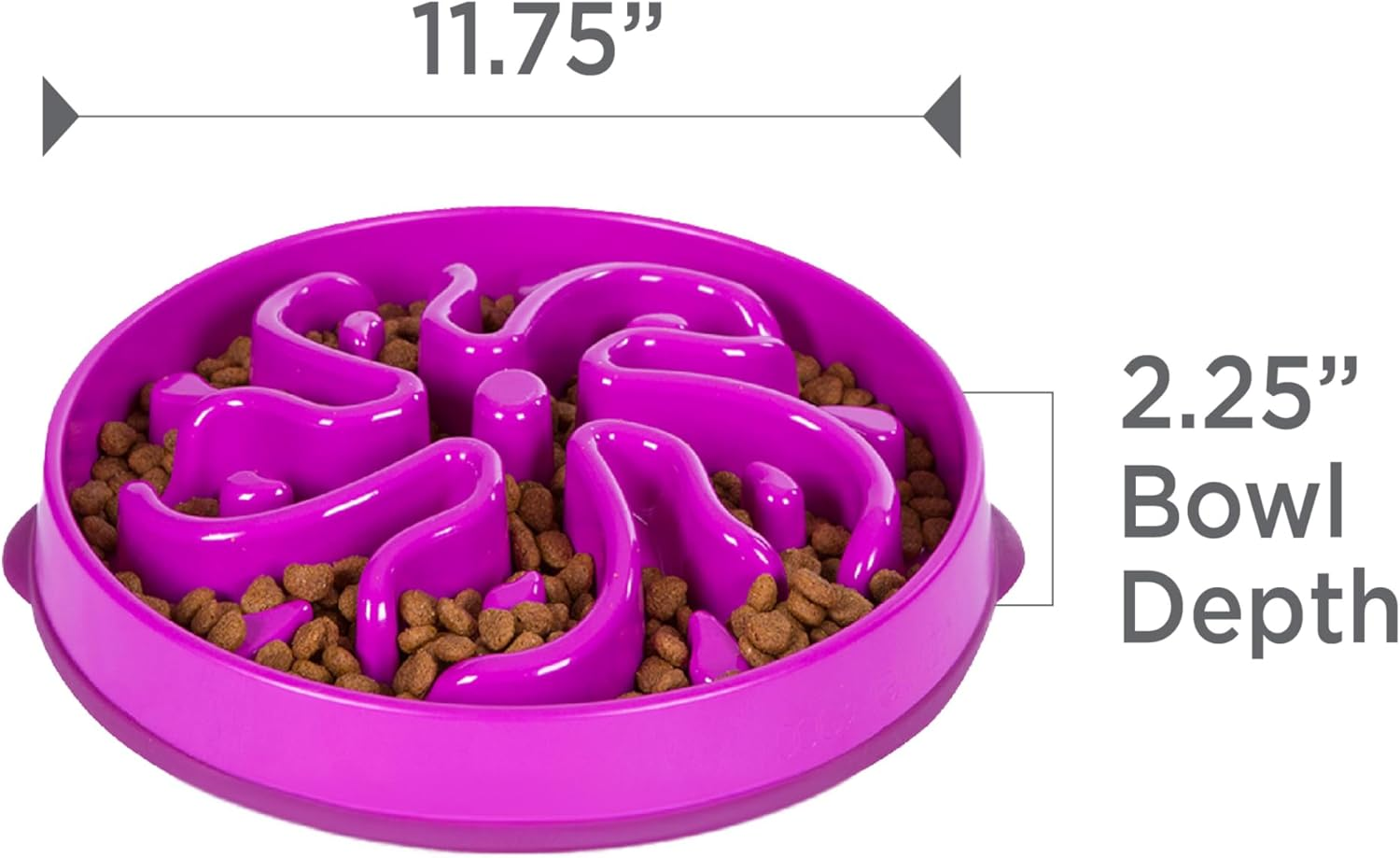 Outward Hound Fun Feeder Slo Bowl, Slow Feeder Dog Bowl, Large/Regular, Purple image number 1