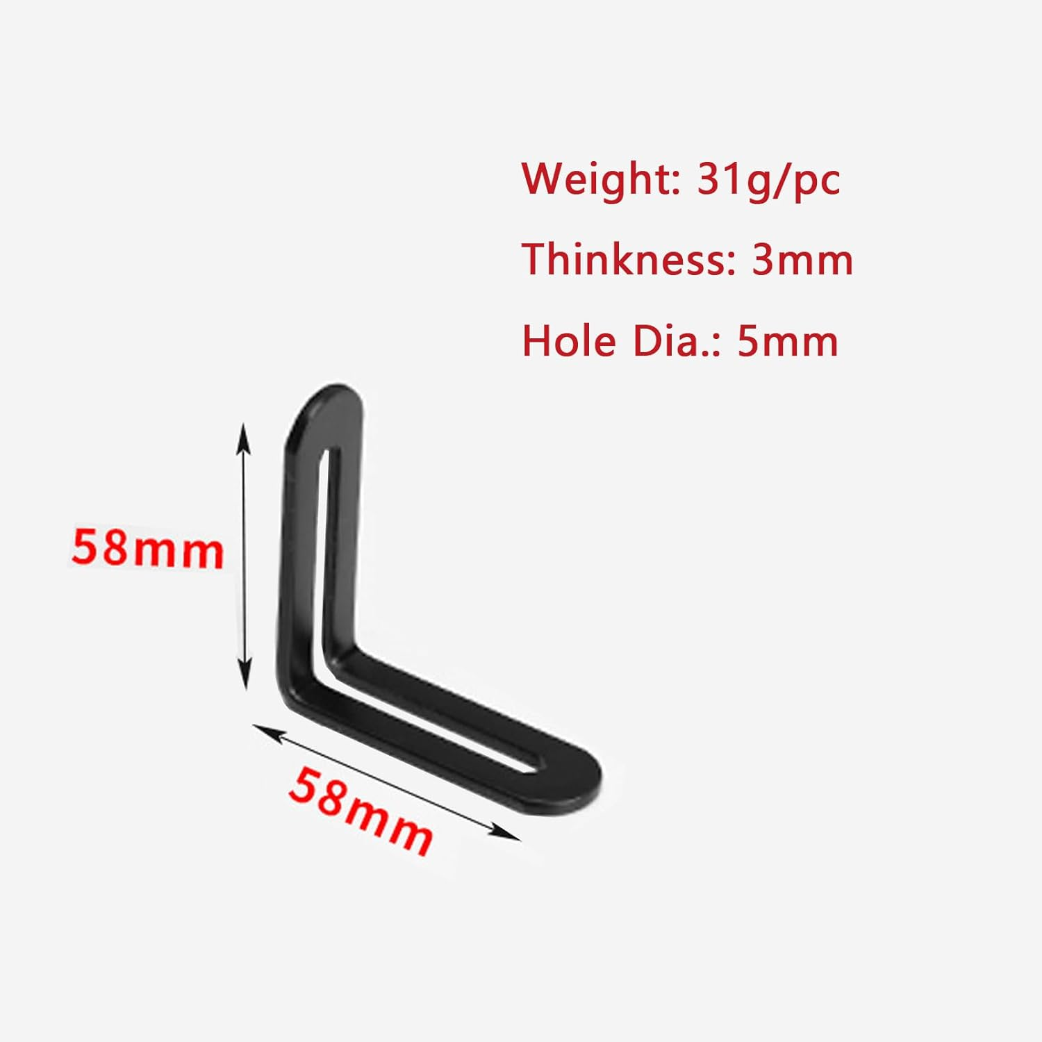 YMAISS 8Pcs Black Slotted L Bracket Adjustable L-Shape Corner Brace with Slot Adjustable Right Angle Brackets Metal Heavy Duty 90 Degree Connector Slidable Slotted (58*58Mm/2.28*2.28") image number 4