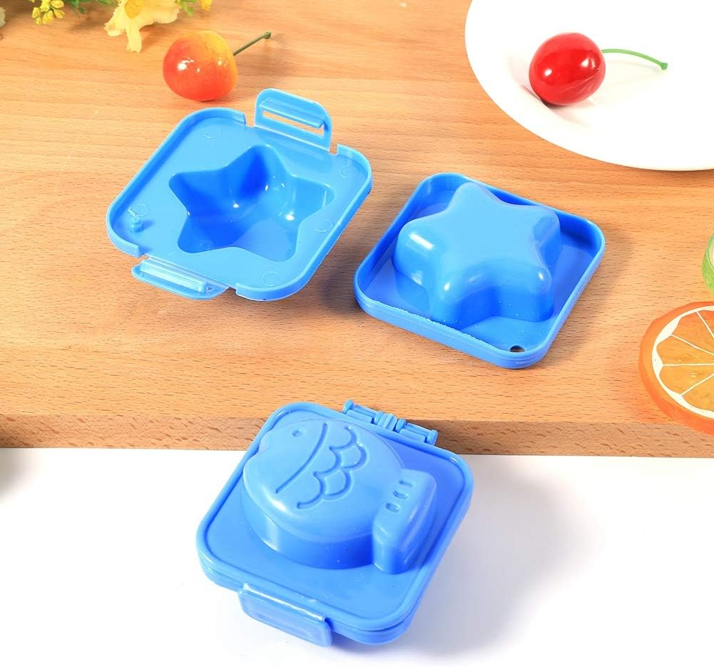CHICIRIS Cartoon Eggs Cute Mold Mould Pan with 6 Pcs Set, Delicate and Durable Kitchen Accessories for Kids, Rabbit Bear Fish Car Star Love Heart DIY Tools for Eggs Sushi - Food Grade PP Plastic image number 5