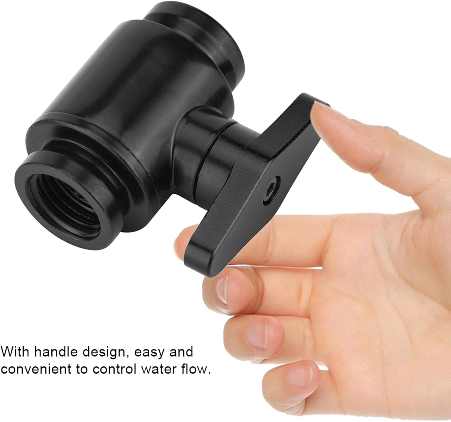 Eosnow Brass Plated G1/4 Female Water Ball Valve with Handle Raccord G1/4 Watercooling with Handle, High Tight Sealing, Precise Thread for Computer Water Cooling System Water Cooling Systems image number 2