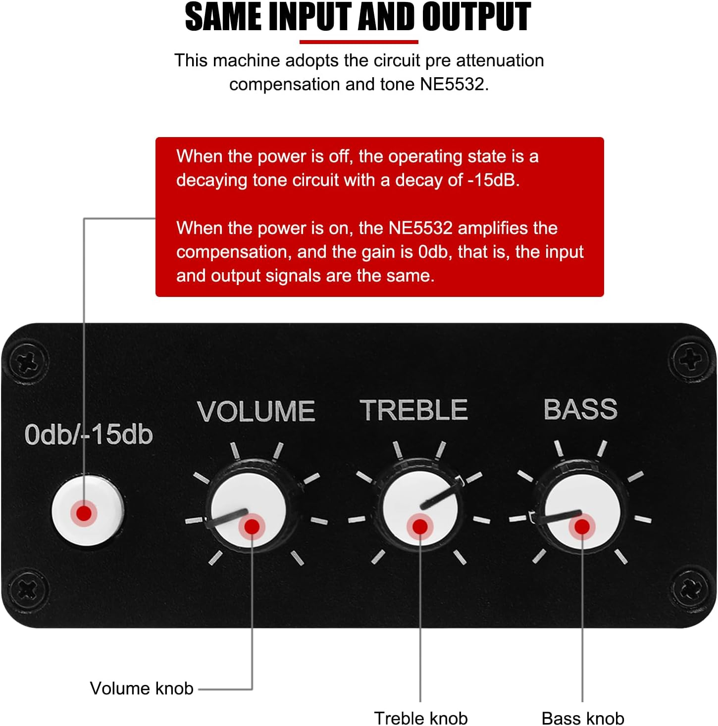 Mini Stereo Audio Preamp, EVTSCAN Mini Stereo Audio Preamp Small Headphone Amplifier NE5532 with 3.5Mm RCA Input Output image number 6