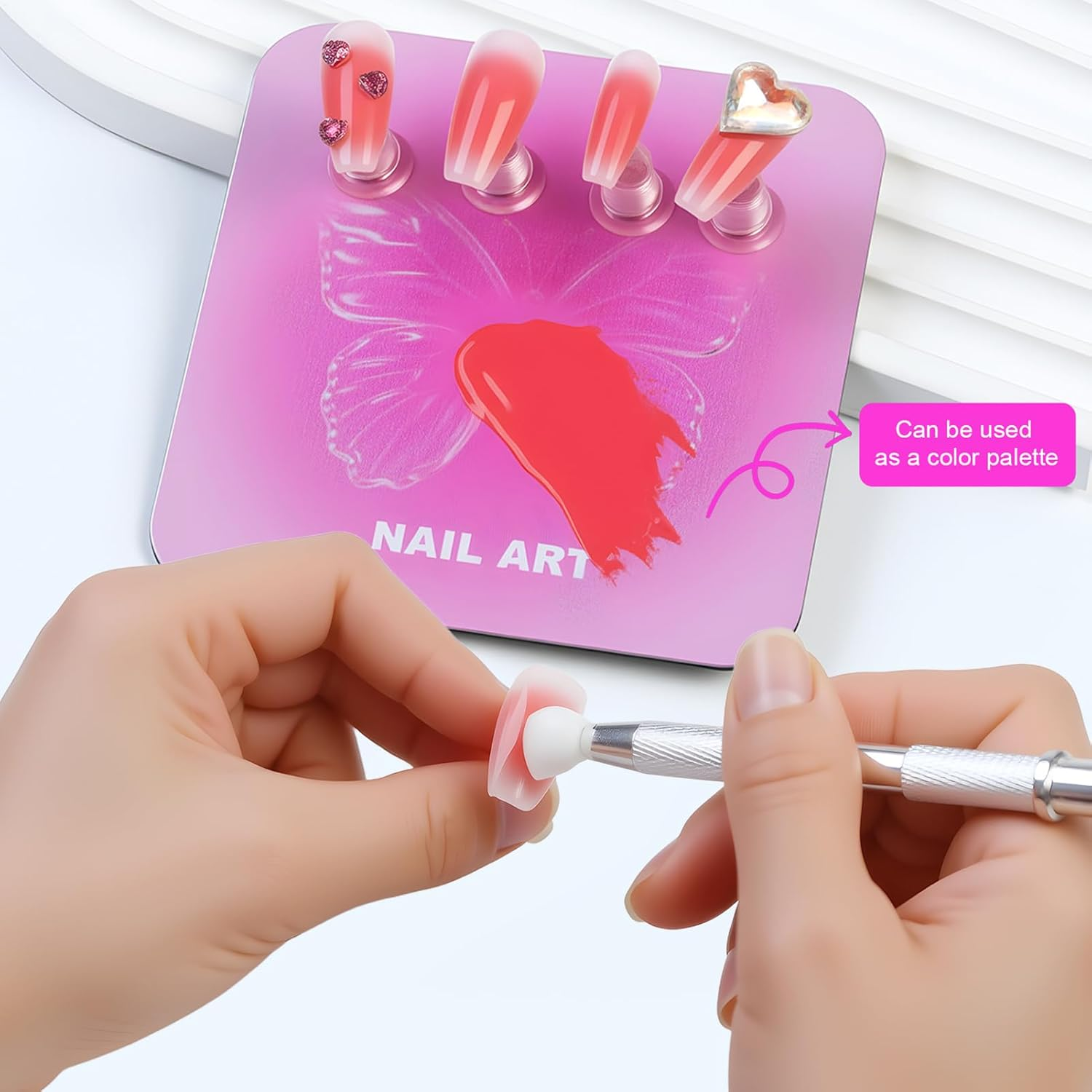 Yulokdwi Nail Stand for Press Ons,Manicure Practice Supplies | Nail Tips Practice Holder - for Beauty Salon Art School Apartment Parties Travel Vacation image number 5