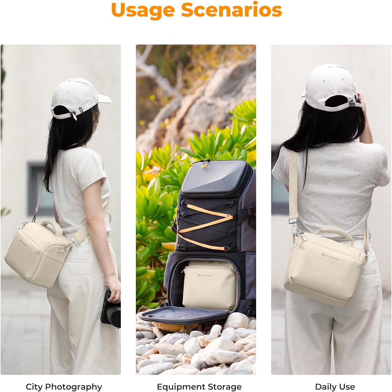 K&F Concept Camera Sling Bag Small Crossbody Camera Case Dslr/Slr/Cute Compact Shoulder Photography Bags for Photographers image number 2