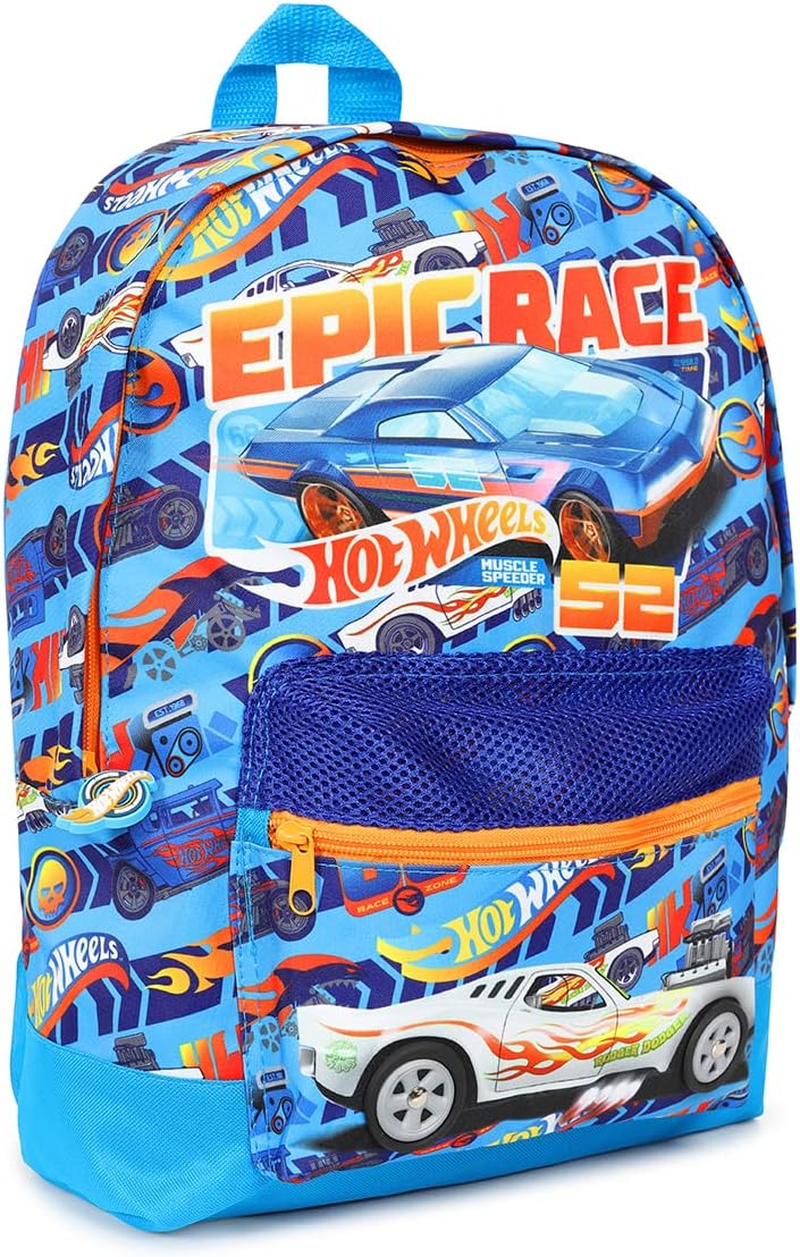 Hot Wheels Official Childrens Backpack, Kids Backpack, Schoolbag, Rucksack Blue, Blue image number 6