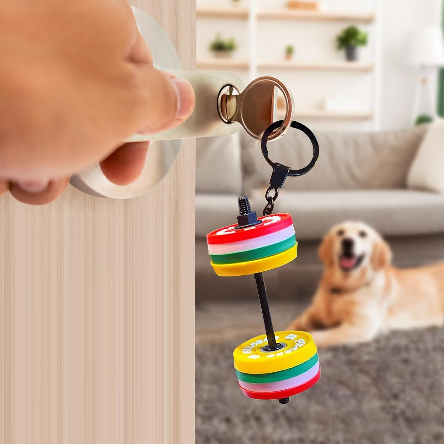 Furtryvl Barbell Keychain | Detachable Dumbbell Keyring,Decorative Backpack Charm | for Women, Bag Backpack Purse Wallet, Motivation Decoration