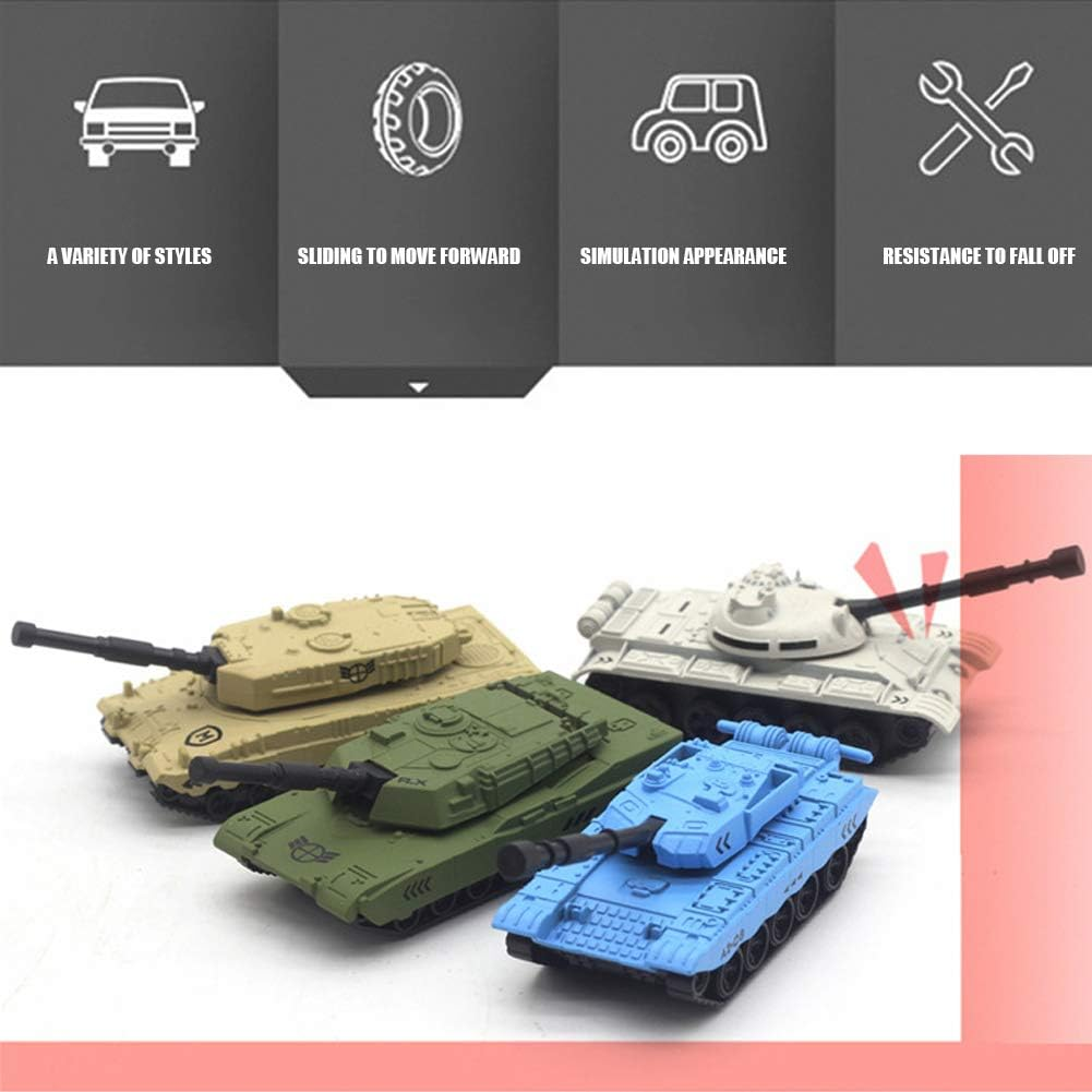 CCYLEZ 4Pcs Mini Tank Model Toy Set - Alloy Army Car Toy - Children Boys and Girls (Alloy, Tank) image number 6