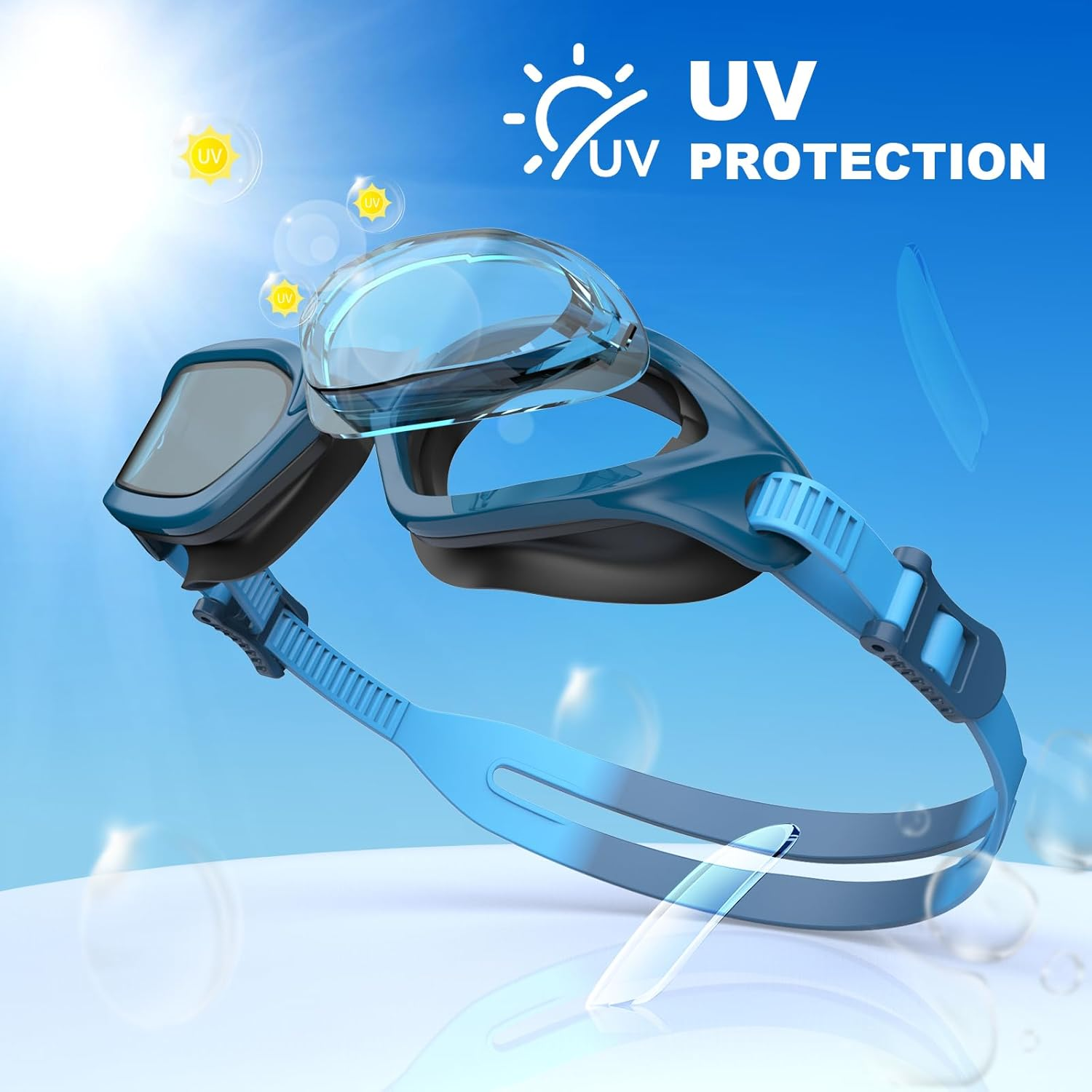 Emsina Kids Swim Goggles,Super Anti-Fog, No Leaking Pool Goggles,Swimming Goggles for Kids Age 5-14 Boys and Girls