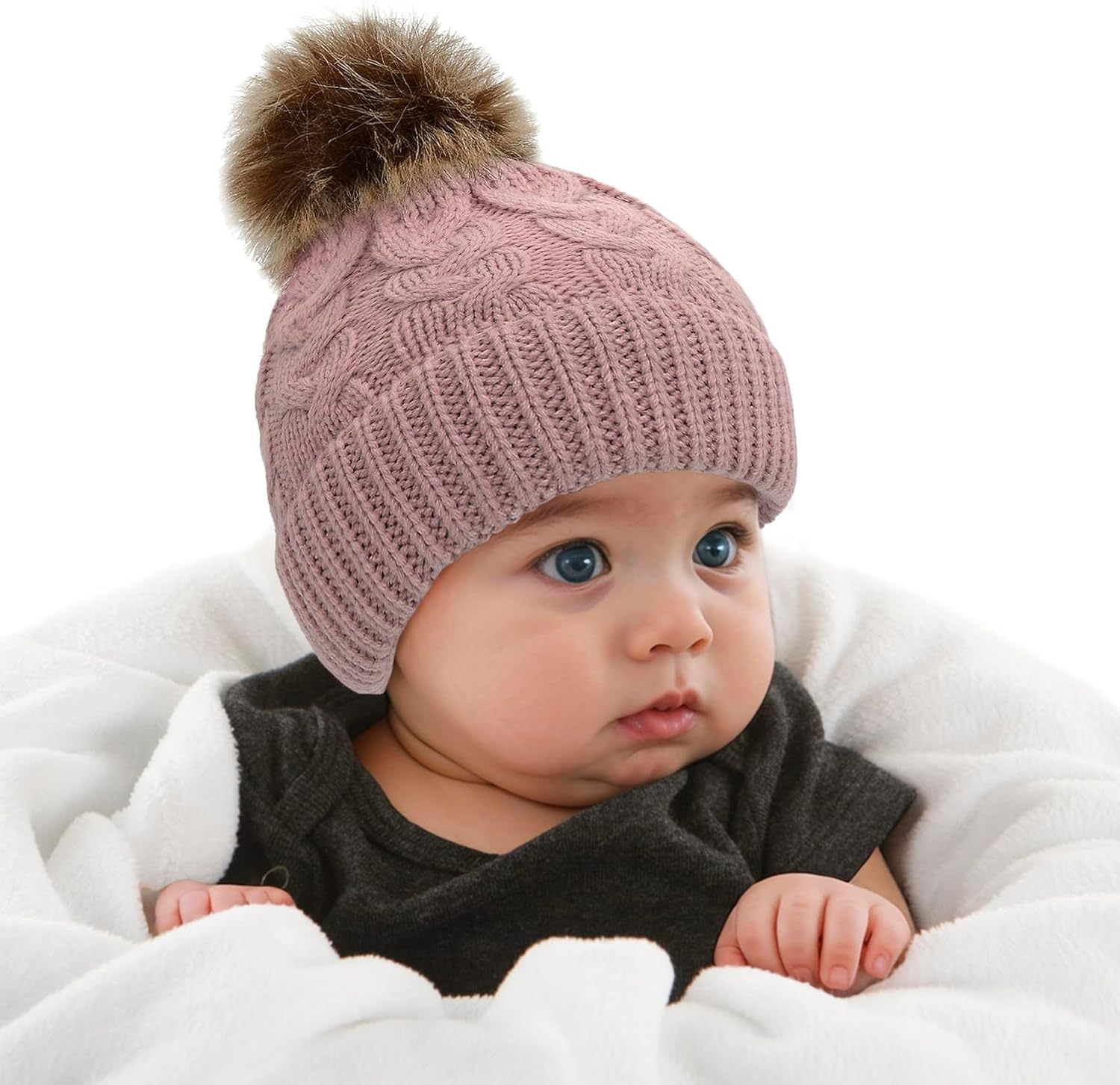 Durio Baby Girl Hats Knit Baby Winter Hat Cute Baby Beanies for Girls Boys Thick Warm Toddler Hat