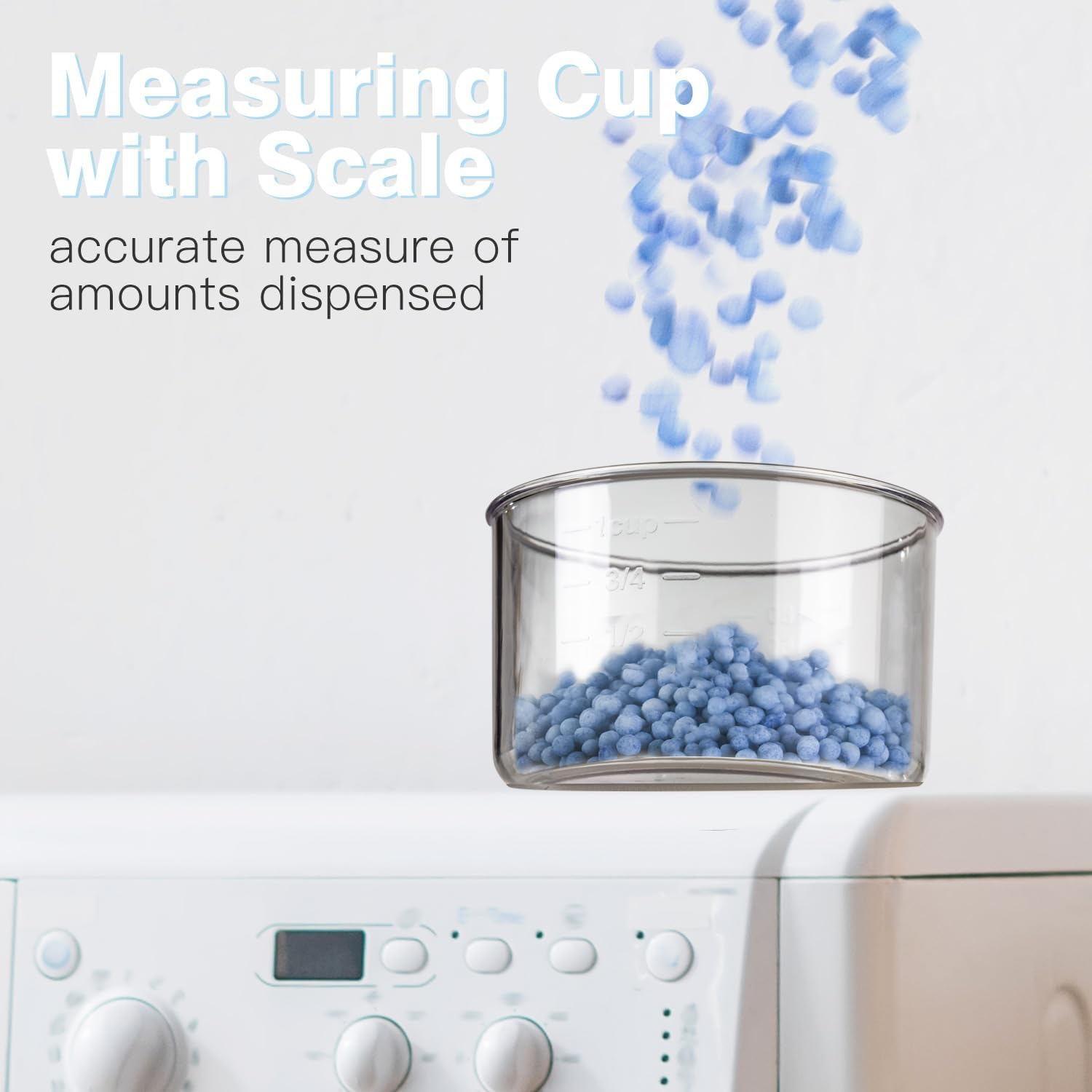 Livlab Mker Laundry Detergent Dispenser with Lid, Powder Container for Laundry Room Organization and Storage, Scent Booster Beads with Measuring Cup 3.5L/8Lbs/125Oz image number 2