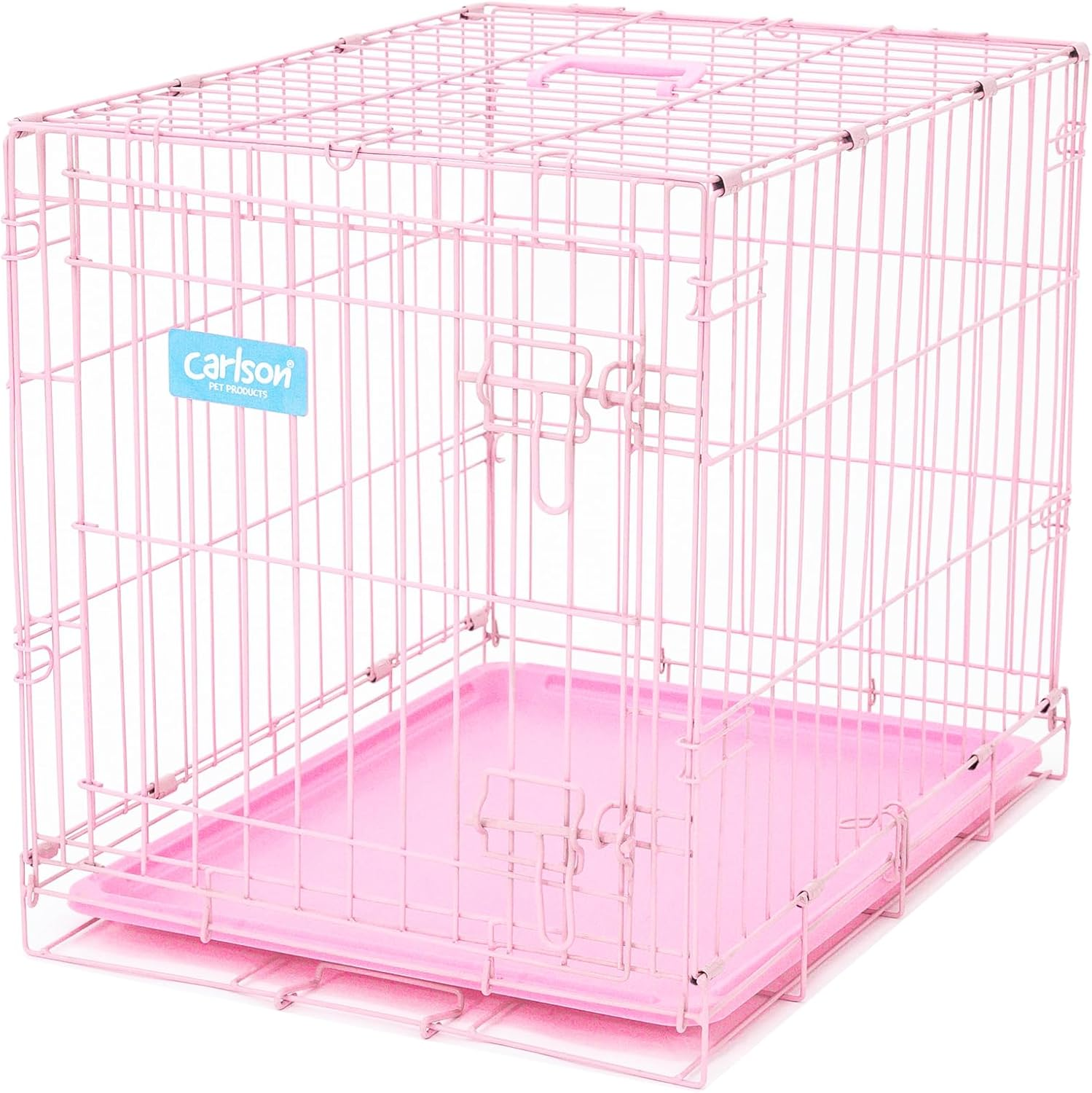 Carlson Pink Secure and Compact Single Door Metal Dog Crate, Small image number 1