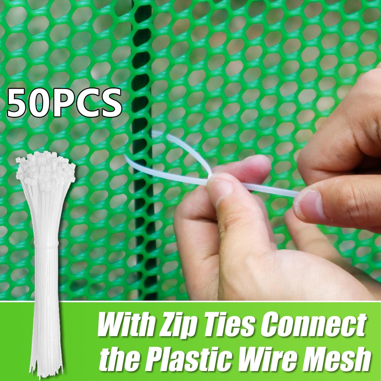 Plastic Wire Mesh Fence 40 X 300CM Roll - Ideal for Poultry, Dogs, Rabbit, Snake Barrier & Gardening - Durable Plastic Chicken Wire Mesh (Black) image number 2