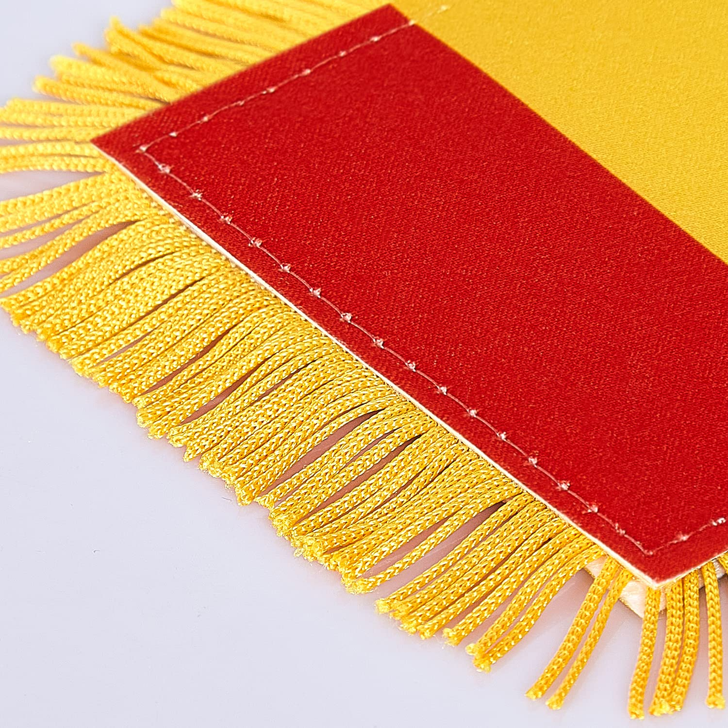 Zxvzyt 3 X 5 Inch Romania Window Hanging Flag Romanian Small Mini Car Flags Banners Rearview Mirror Decoration - with Suction Cup & Golden Fringy Banner(2 Pack) image number 6